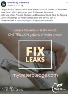 Mayor's water challenge social media post from Yorkville, IL